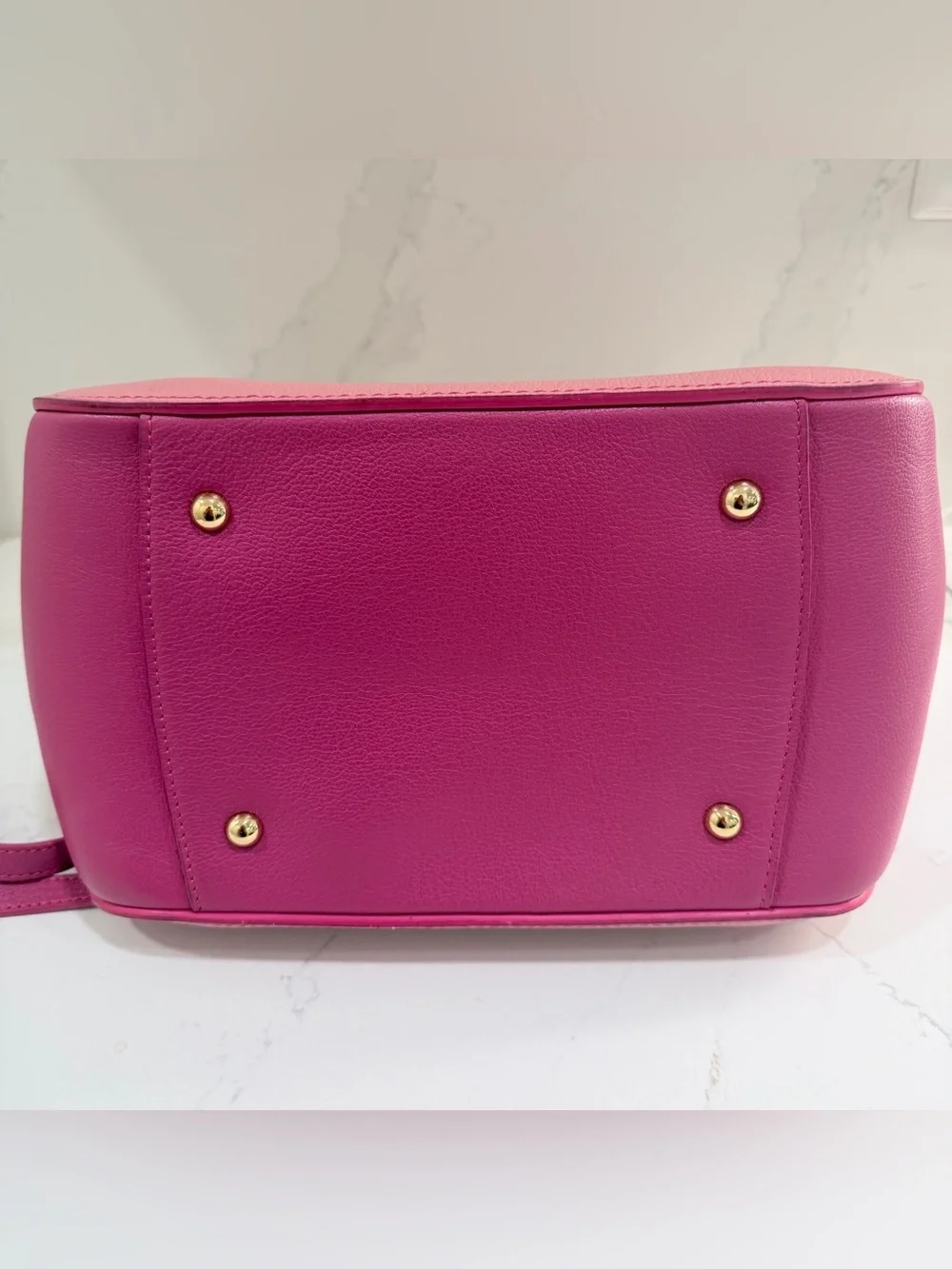 Miu Miu Two-Tone Pink Leather Satchel Crossbody Bag Gold Hardware Made Italy